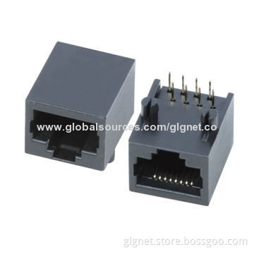 1*1 port RJ45 connector, tab down, side entry, w/o shielding